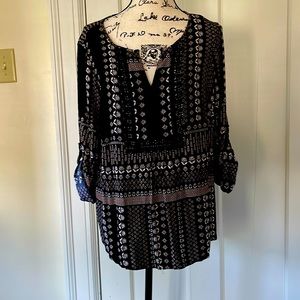 Lightweight, 3/4 sleeves top, loose fitting, new without tags